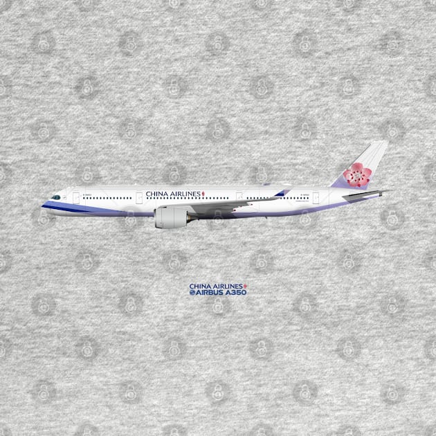 Illustration of China Airlines Airbus A350 by SteveHClark